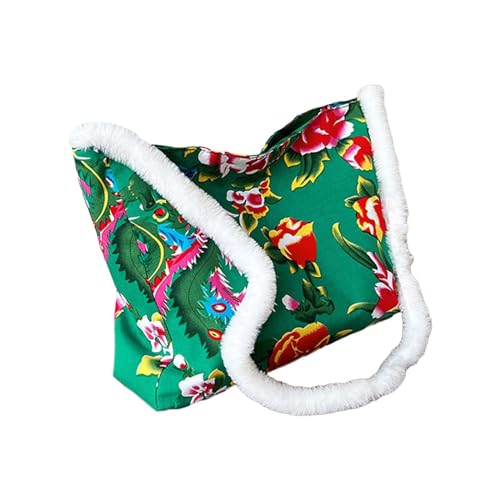 Uqezagpa Umhängetasche mit Nordostblumen-Motiv, für Damen, Teenager, traditionelle Schultertasche, einfache Kuriertasche, große Kapazität, lässig, für Damen, lässig, chinesische Nordostblumen von Uqezagpa