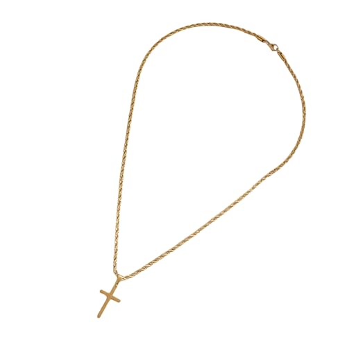 Uqezagpa Unisex Halskette mit elegantem farbigem Kreuzanhänger, stabile Legierung, minimalistischer Schmuck für stilvolle Männer und Frauen, Freizeitkleidung, Unisex-Kreuz-Halskette, Einheitsgröße von Uqezagpa