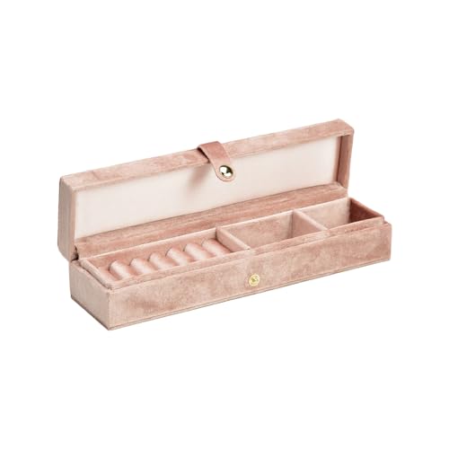 Uqezagpa Velvets Kleine Schmuckschachtel Praktischer Schmuck Organizer Mit Trennwänden Elegante Ohrringe Halskettenhalter Für Frauen Ohrring Storage Box von Uqezagpa