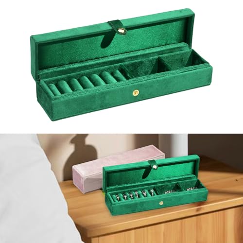Uqezagpa Velvets Kleine Schmuckschachtel Praktischer Schmuck Organizer Mit Trennwänden Elegante Ohrringe Halskettenhalter Für Frauen Ohrring Storage Box von Uqezagpa