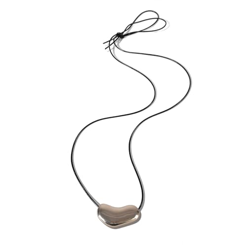 Uqezagpa Verstellbare Lederseil-Halskette mit Wirbel-Anhänger, Zubehör für trendige Männer und Frauen, vielseitige Mode, 102 cm, Lederband CCB, Kein Edelstein von Uqezagpa