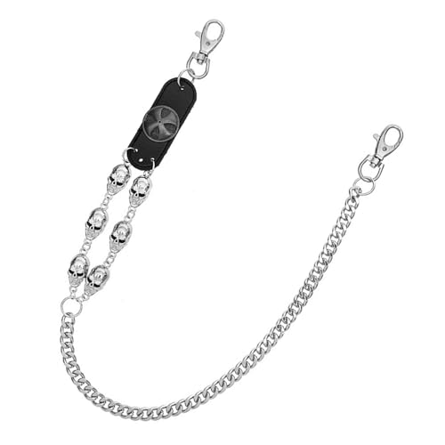 Uqezagpa Verstellbare Totenkopf-Kette, Hose, Zubehör, Taillenschmuck, Legierung, Textur, geeignet für trendige Jugendliche und Punk von Uqezagpa