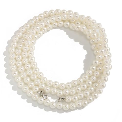 Uqezagpa Verstellbares, mehrlagiges Fußkettchen für Damen und Mädchen, Kunstperlen, Fußkette, Hose, Kette, handgefertigt, Hochzeitsschmuck, eleganter Perlenfußschmuck für Frauen und Mädchen von Uqezagpa