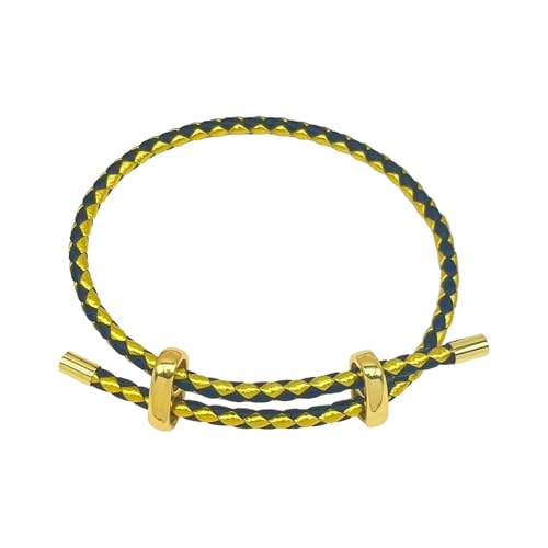 Uqezagpa Verstellbares Armband aus Stahlseil, Metallverschluss, minimalistischer Unisex-Schmuck für Herren, Width 3mm, Metall, Beryll von Uqezagpa