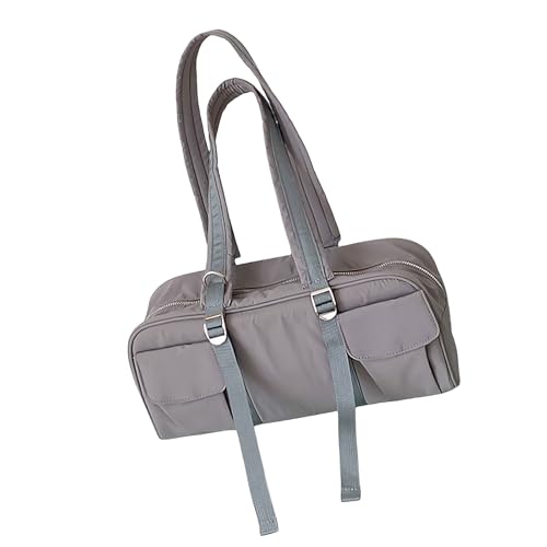 Uqezagpa Vielseitige Reise-Umhängetasche für Damen, Nylon, Pendler, große Kapazität, lässige Tasche mit Tragegriff oben, modische Handtaschen, grau, One Size von Uqezagpa