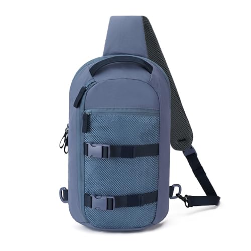 Uqezagpa Vielseitige kleine Schultertasche für Damen und Herren, praktische Umhängetasche für Reisen und den täglichen Gebrauch, verstellbare Schulterbrust, blau, One Size von Uqezagpa