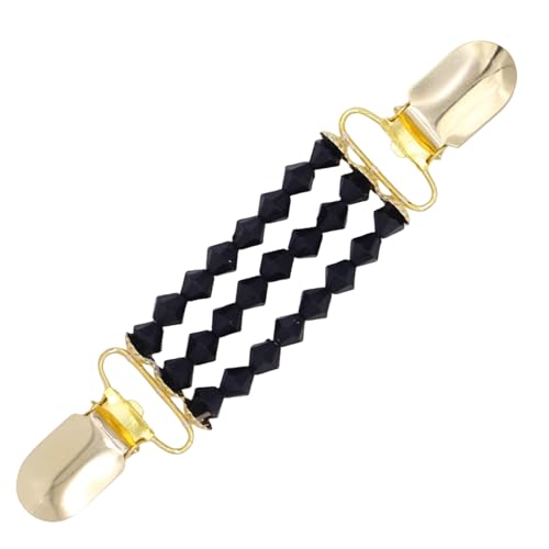 Uqezagpa Vintage Perlen Pullover Cardigan Clip Elegant Kleidung Schmuck Acryl Textur Perlen Schal Clip Geschenk, 13.8*2.8cm, Acryl, Beryll von Uqezagpa