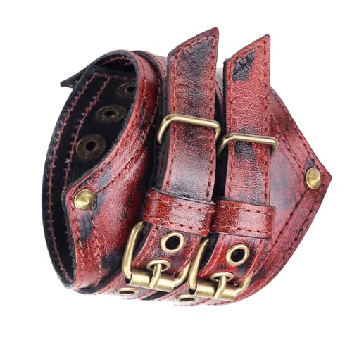 Uqezagpa Vintage Punk Rindsleder Armband Mode Rindsleder Armband Verzierung für Männer und Frauen, Length 24CM Width 9.5CM, Hautfarben von Uqezagpa