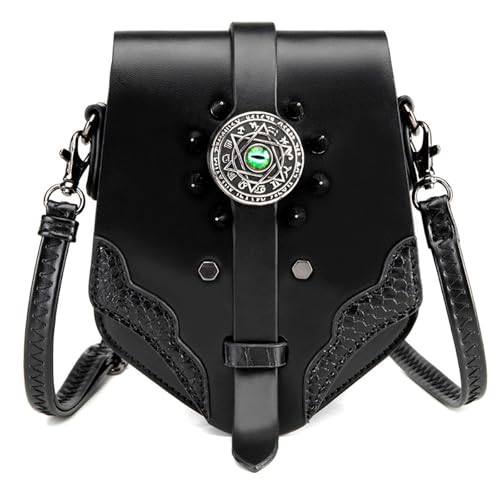 Uqezagpa Vintage Punk Umhängetasche für Mädchen Böse Augen Design Leder Handtasche Crossbody Taschen Geeignet Festivals und Partys Kleine Reisetaschen Damen von Uqezagpa