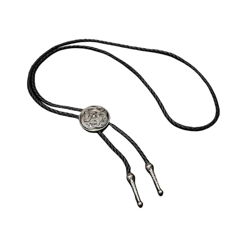 Uqezagpa Western Rodeos Bolotie verstellbare PU-Lederkordel Vintage Halskette Krawatte Kette mit Metallanhänger für Herren, Length 100cm, Metall von Uqezagpa