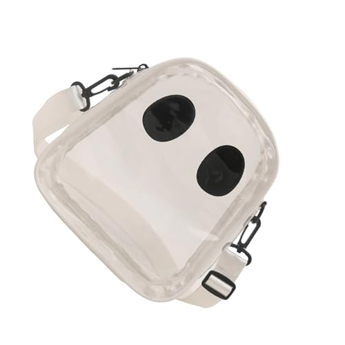 Uqezagpa Zarte Schultertasche, Skelett-Farbkontrast, praktisch, wasserabweisend, kompaktes Design für festliche Anlässe, wasserabweisende Halloween-Tasche, transparent, schwarz, One Size von Uqezagpa