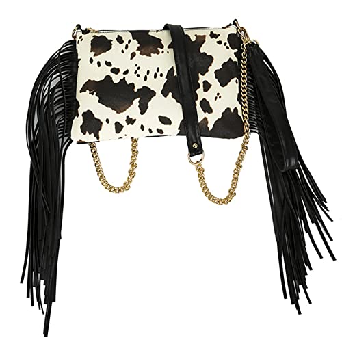 Uqezagpa Zarte Umhängetasche mit Handgelenk, Leoparden-Schultertasche, Fransen, Clutch, Geldbörse, Handtasche für beste Freundin, Mädchen, weibliche Handtasche, kuh, One Size Uqezagpa Zarte Umhängetasche mit Handgelenk, Leoparden-Schultertasche, Fransen, Clutch, Geldbörse, Handtasche für beste Freundin, Mädchen, weibliche Handtasche, kuh, One Size von Uqezagpa
