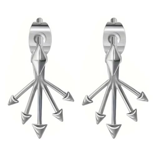 Verstellbare dunkle Stile, Metall-Ohrringe, Punk-Rock, abnehmbare Nieten, leichtes Design für lässige oder abendliche Gothic-Rhombus-Ohrringe, Einheitsgröße, Wie beschrieben, Wie beschrieben von Uqezagpa