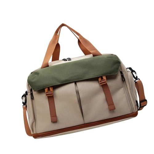 Wasserabweisende Mehrzweck-Tragetasche mit verstärktem Griff, Crossbody-Tasche für Sport, Reisen, den täglichen Gebrauch, wasserabweisender Oxford-Stoffrucksack, khaki, Mass Beauty von Uqezagpa