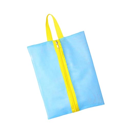 Wasserdichte Schuh-Aufbewahrungstasche mit stabilem Reißverschluss, tragbarer Schuh-Organizer, Outdoor-Reisetaschen, Hängetasche, langlebiger Reißverschluss, Schuhtasche, Blauer und gelber Gürtel von Uqezagpa