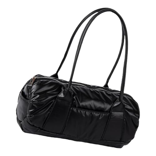 Weiche zylinderförmige Umhängetasche für Damen und Mädchen, PU-Leder, Achseltasche, Tragegriff oben, Einkaufstasche, koreanischer Stil, Achselhöhle, Schwarz , One Size Weiche zylinderförmige Umhängetasche für Damen und Mädchen, PU-Leder, Achseltasche, Tragegriff oben, Einkaufstasche, koreanischer Stil, Achselhöhle, Schwarz , One Size von Uqezagpa