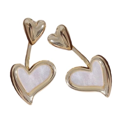 Zarte Herzmuschel-Ohrstecker, leicht, bequem zu tragen, Ohr-Accessoires, Schmuck für professionelle Frauen, zierliches Muschel-Herz-Ohrring-Set von Uqezagpa