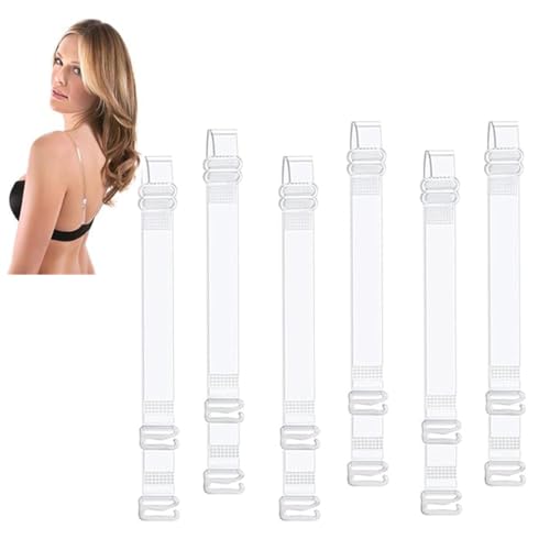 3 Paar BH Träger Unsichtbare Klare, rutschfeste Transparent Leicht Verstellbar Durchsichtige BH Träger, mit Transparenten Trägern Ersatz für Schulterfrei Oberteile Frauen Trägerlose BHS - 1.5CM von Uqingo