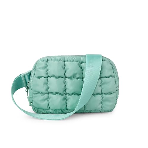 Puffy Belt Bag Grid Puffy Sling Bag with Adjustable Strap Small Puffer Waist Pouch for Men and Women (Mint) von UracoN