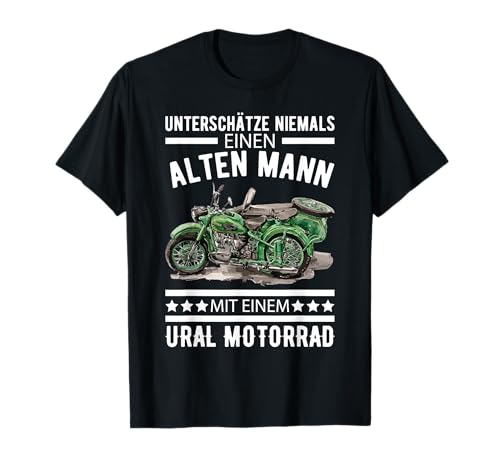 Ural Herren T-Shirt Schwarz Kurzarm Klassisch Motorrad T-Shirt M Ural Herren T-Shirt Schwarz Kurzarm Klassisch Motorrad T-Shirt M von Ural Beiwagen Motorradgespann Motorrad