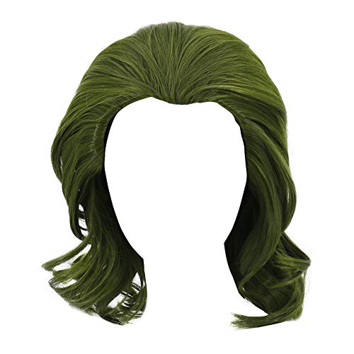 Halloween Joker Perücke Herren Grün Clown Cosplay Kostüm Zubehör Lockig Kurz für Kostümparty Halloween Karneval Party von Uranbee