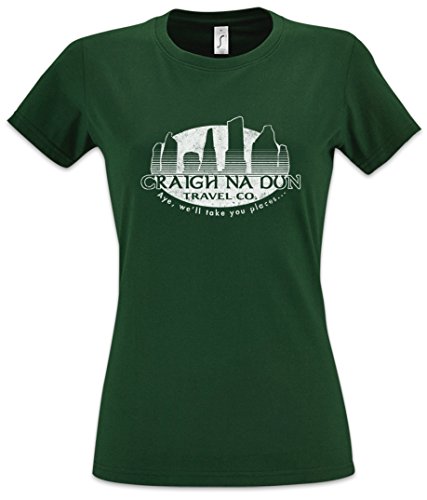 Urban Backwoods Craigh NA Dun Travel Co. Damen T-Shirt Grün Größe XL von Urban Backwoods
