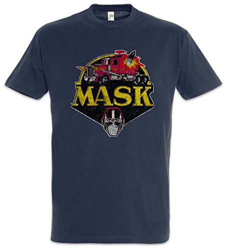 Urban Backwoods Mask Vintage Logo Herren T-Shirt Blau Größe L von Urban Backwoods