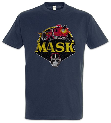 Urban Backwoods Mask Vintage Logo Herren T-Shirt Blau Größe 2XL von Urban Backwoods