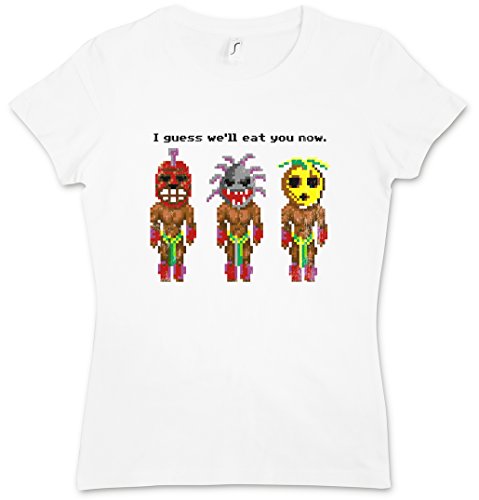 The Secret Cannibals Damen T-Shirt – Monkey Game I Guess We'll eat You Now Island of Größen XS - 2XL von Urban Backwoods