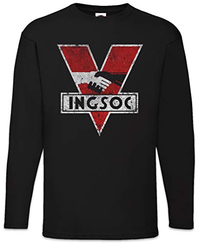 Urban Backwoods 1984 Logo Vintage INGSOC Herren Langarm T-Shirt Schwarz Größe L von Urban Backwoods