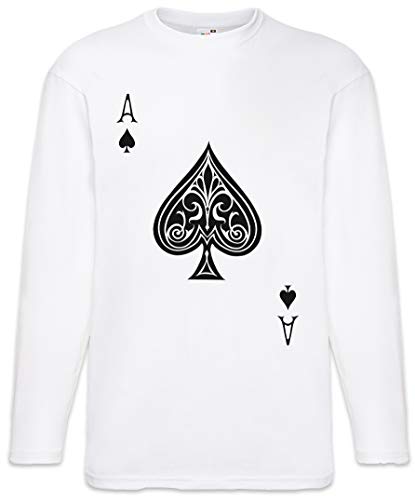 Urban Backwoods Ace of Spades I Herren Langarm T-Shirt Weiß Größe S von Urban Backwoods