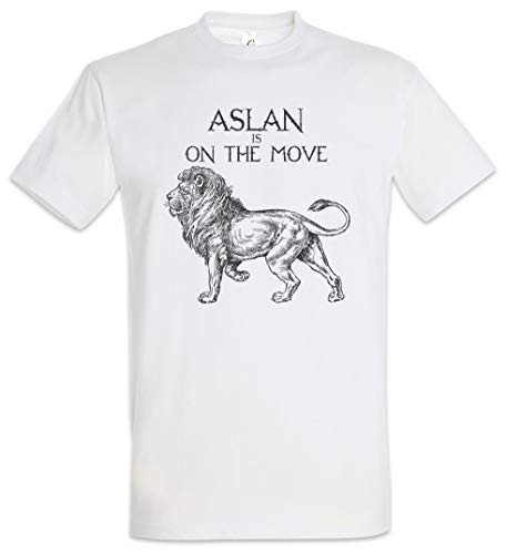 Urban Backwoods Aslan is On The Move Herren T-Shirt Weiß Größe S von Urban Backwoods