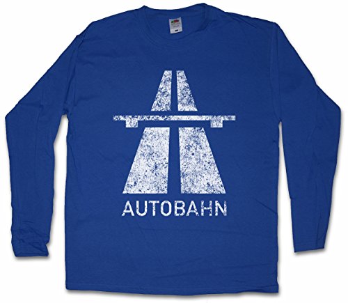 Urban Backwoods Autobahn Herren Langarm T-Shirt Blau Größe XL von Urban Backwoods