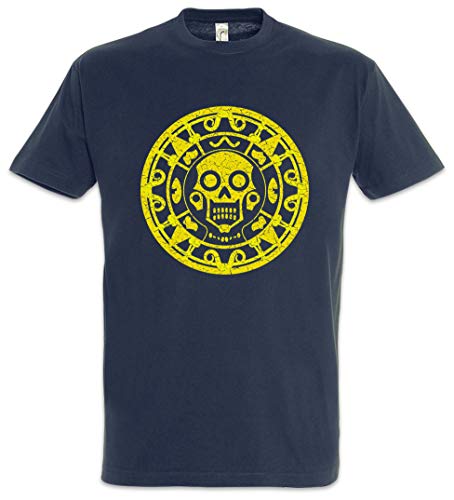 Urban Backwoods Aztec Skull Symbol Herren T-Shirt Blau Größe 3XL von Urban Backwoods