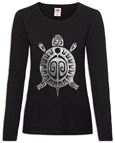 Urban Backwoods Aztec Turtle Damen Langarm T-Shirt Schwarz Größe XL von Urban Backwoods