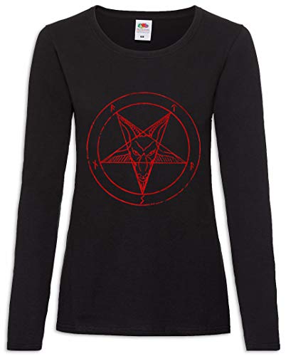 Urban Backwoods Baphomet Pentagram Sign Damen Langarm T-Shirt Schwarz Größe M von Urban Backwoods