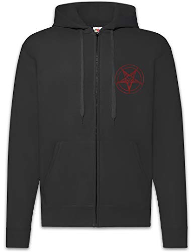 Urban Backwoods Baphomet Pentagram Sign Herren Zipper Hoodie Kapuzenpullover Schwarz Größe L von Urban Backwoods