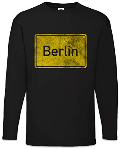 Urban Backwoods Berlin Road Sign Herren Langarm T-Shirt Schwarz Größe L von Urban Backwoods
