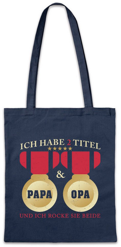 Urban Backwoods Beuteltasche Bester Opa & Papa Stofftasche Opi Großvater Medaillien Titel Grandpa (1-tlg), Papi Daddy Kinder Enkel von Urban Backwoods