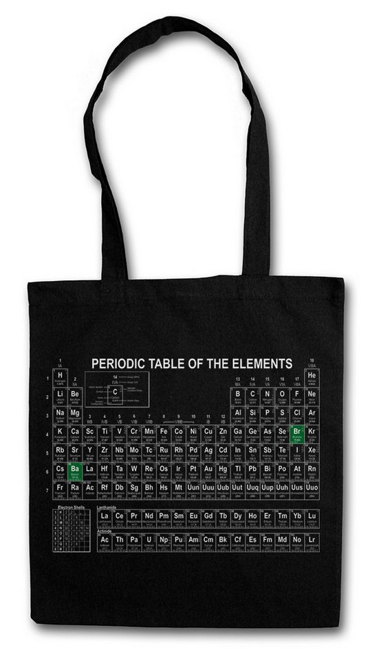 Urban Backwoods Beuteltasche Black Br Ba Periodic Table Of The Elements Stofftasche Breaking Walter (1-tlg), Periodensystem Bad White von Urban Backwoods