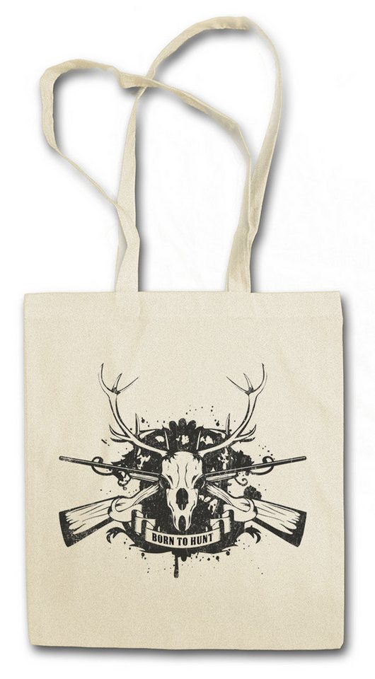 Urban Backwoods Beuteltasche Born To Hunt Stofftasche Hirsch Reh Jagd Jäger Bär Geweih Deer Bear (1-tlg), Fun Hunt Antlers Hunter von Urban Backwoods