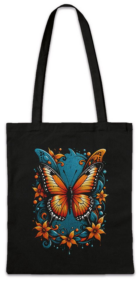 Urban Backwoods Beuteltasche Butterfly Stofftasche Schmetterling Tattoo Art Girl Pin Up Burlesque (1-tlg), Aestehtic Natur Öko Garten von Urban Backwoods