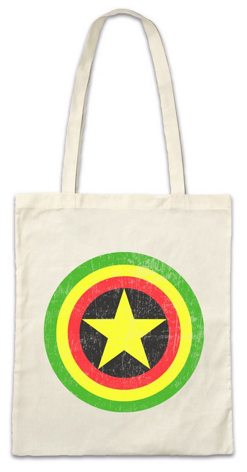 Urban Backwoods Beuteltasche Captain Zion Stofftasche America Fun Crossover Comic Schild Jah Shield (1-tlg), Babylon Reggae Irie von Urban Backwoods