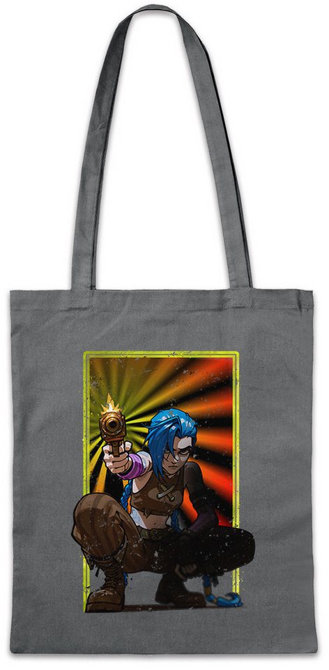 Urban Backwoods Beuteltasche Cyber League Girl Stofftasche Arcane Anime Punk Tattoo Legends Jinx (1-tlg), LOL Gamer Gaming Japan von Urban Backwoods