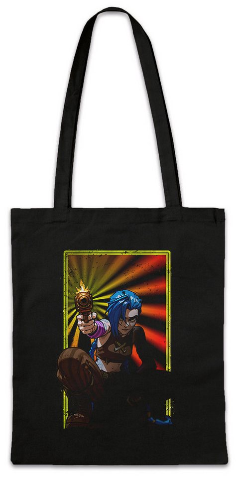 Urban Backwoods Beuteltasche Cyber League Girl Stofftasche Arcane Anime Punk Tattoo Legends Jinx (1-tlg), LOL Gamer Gaming Japan von Urban Backwoods