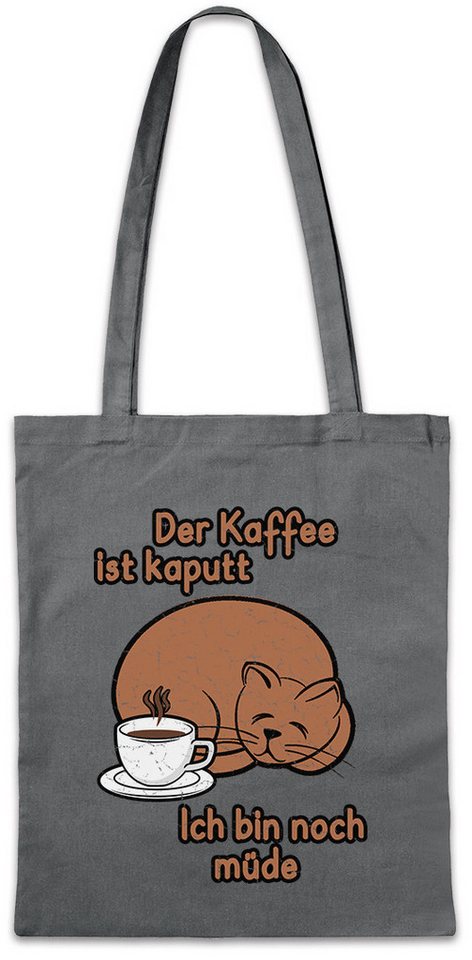 Urban Backwoods Beuteltasche Der Kaffee Ist Kaputt II Stofftasche Fun Koffein Katze Früher Vogel (1-tlg), Morgenmuffel Morgenritual Früher Vogel von Urban Backwoods