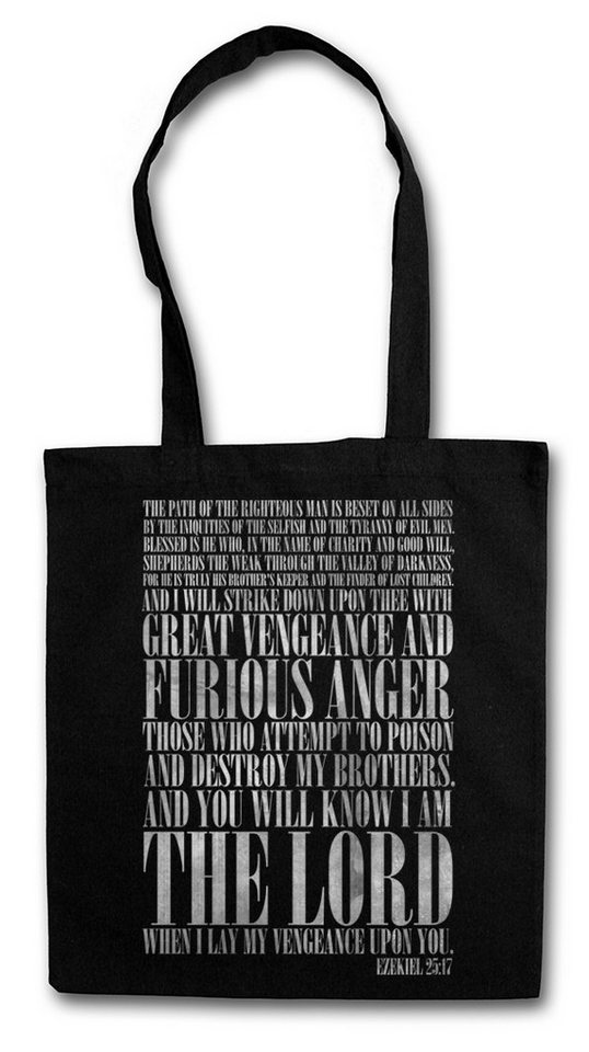 Urban Backwoods Beuteltasche Ezekiel 25:17 Stofftasche Pulp Vega Movie Kult Fiction Film Gangster (1-tlg), Movie Vincent Tarantino Quote von Urban Backwoods