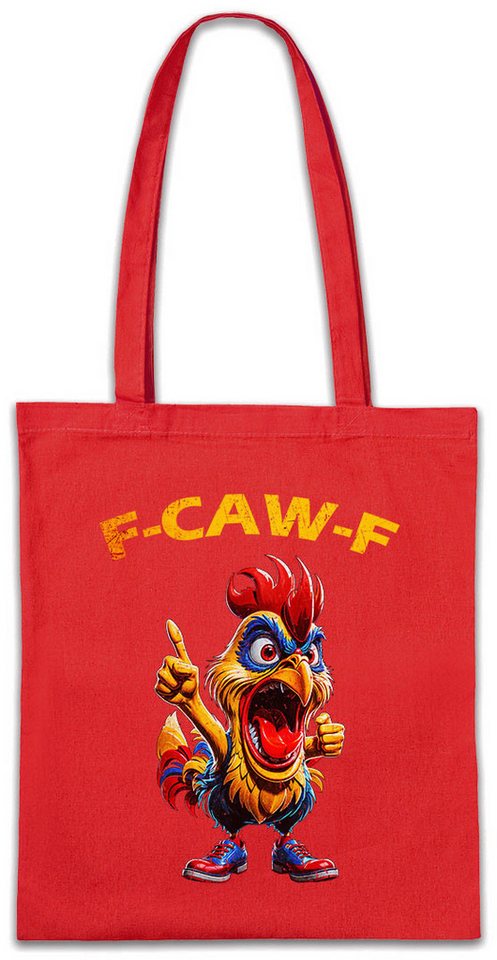 Urban Backwoods Beuteltasche F-CAW-F Rooster Stofftasche Crazy Wild Cocky Cock Hahn Chicken (1-tlg), Hühnchen Huhn Kikeriki Stolzer von Urban Backwoods
