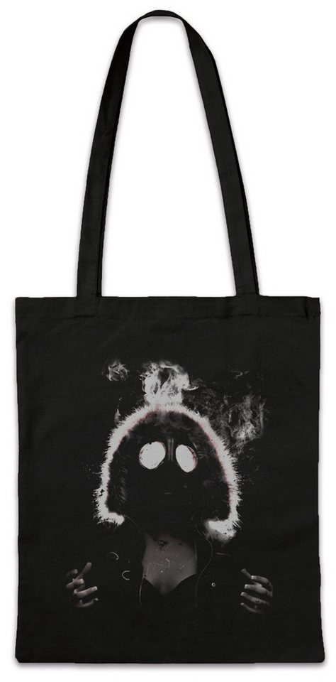 Urban Backwoods Beuteltasche Gasmask Woman Stofftasche Punk Street Gothic Goth Anarchy Cyber (1-tlg), Gasmaske Gas Mask Pin von Urban Backwoods