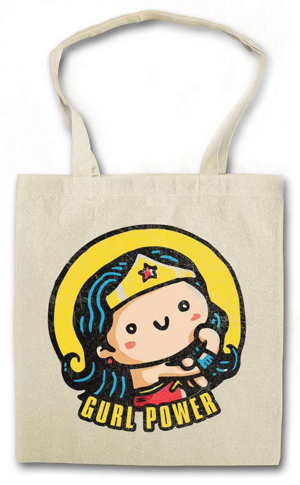 Urban Backwoods Beuteltasche Gurl Power II Stofftasche Girls Wonder Fun Comic Look Girl Woman Hero (1-tlg), Feminism Feminismus Heroine Frauemrechte von Urban Backwoods